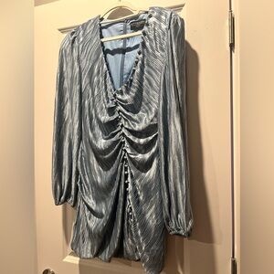 Kittenish Women’s Powdered Blue Metallic Dress Size M